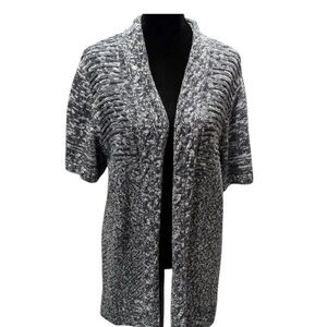 Christopher & Banks Marled Blue White  Knit‎ Open Cardigan Sweaters XL Twead
